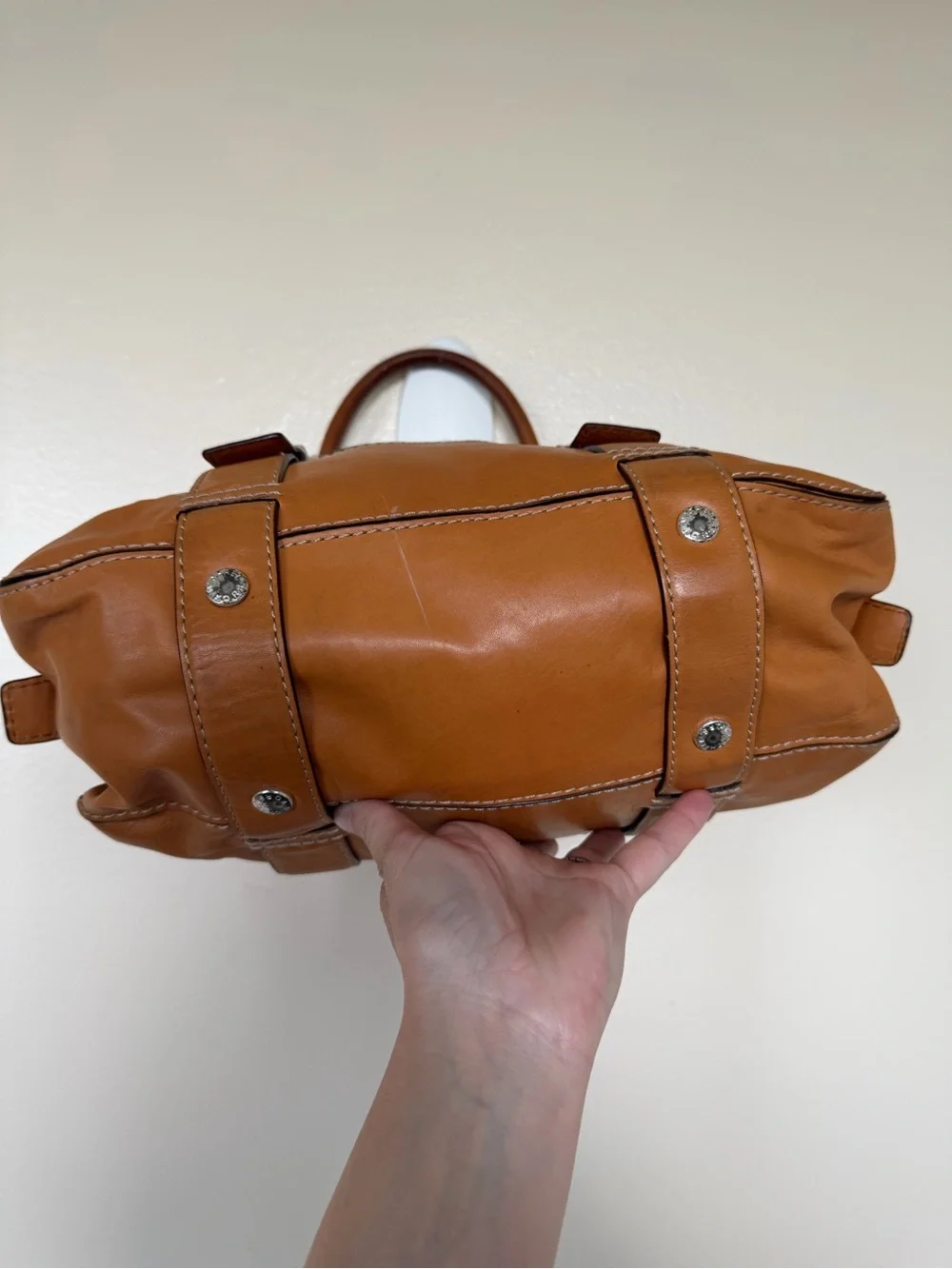 MICHAEL KORS Brookville Update Cognac Camel Brown Leather Medium Shoulder Bag